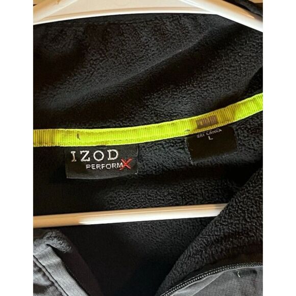 Izod Perform X Womens Large Black Quarter Zip Long Sleeve Fleece Pullover - Picture 2 of 3